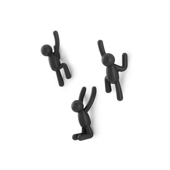 Imagem de Buddy Conjunto Cabideiros De Parede 3 Peças Preto Umbra