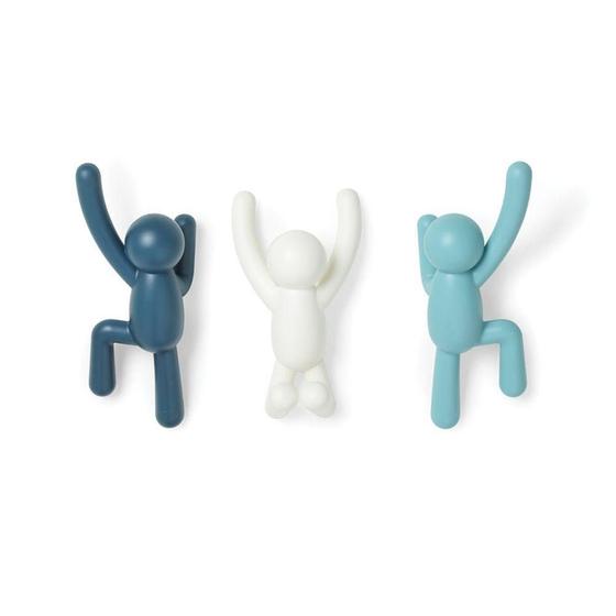 Imagem de Buddy - paleta azul - conjunto com 3 cabideiros de parede