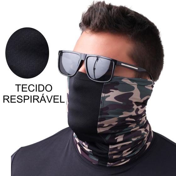 Imagem de Buff Bandana Respirável Pesca Bike Uv50 Camuflado Florest