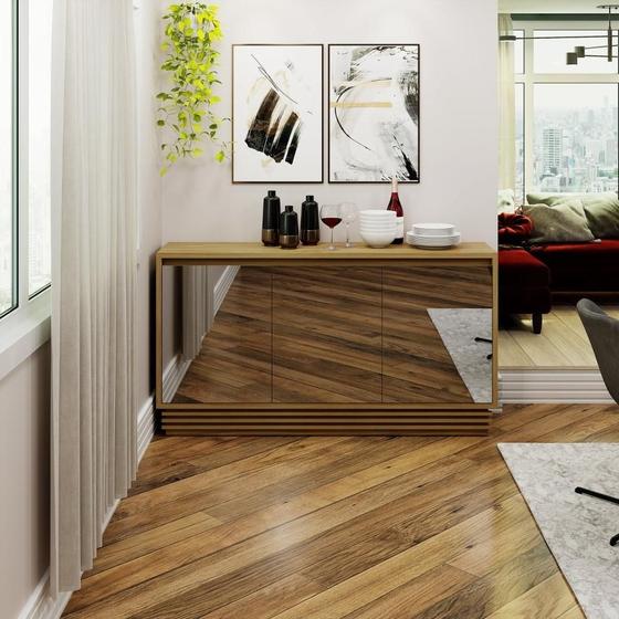 Imagem de Buffet Ammo com 3 Portas e Espelhos - Natural