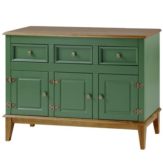 Imagem de Buffet Antoine 3 Portas e 3 Gavetas cor Verde com Amendoa 114 cm - 62641