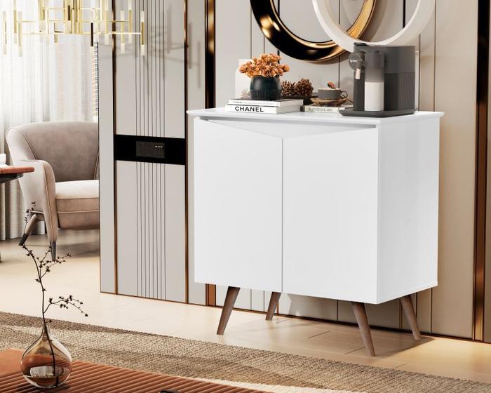 Buffet Aparador 2 Portas Encanto Retro Com Pés Retro Branco Lm Menor preço em Buffet Aparador 2 Portas Encanto Retro Com Pés Retro Branco Lm