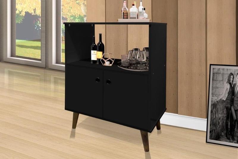 Imagem de Buffet / Aparador CAN 2 Portas Estilo Retrô Com pés em Madeira Cor Preto