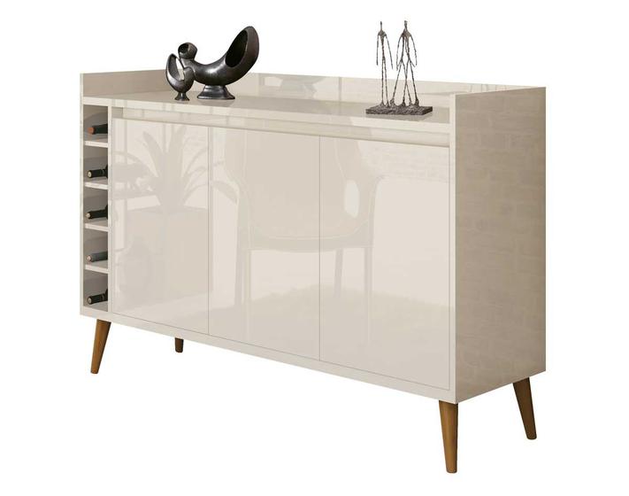 Imagem de Buffet Aparador com Adega Retrô Wine Off White - MoveisAqui