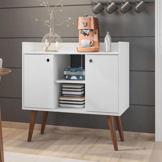 Buffet Aparador Multiuso de Café Cairo 2 Portas 1 Prateleira 71cm - Branco Menor preço em Buffet Aparador Multiuso de Café Cairo 2 Portas 1 Prateleira 71cm - Branco