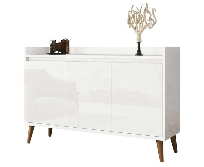 Buffet Aparador Retrô Delux 3 Portas Branco Gloss - MoveisAqui Menor preço em Buffet Aparador Retrô Delux 3 Portas Branco Gloss - MoveisAqui