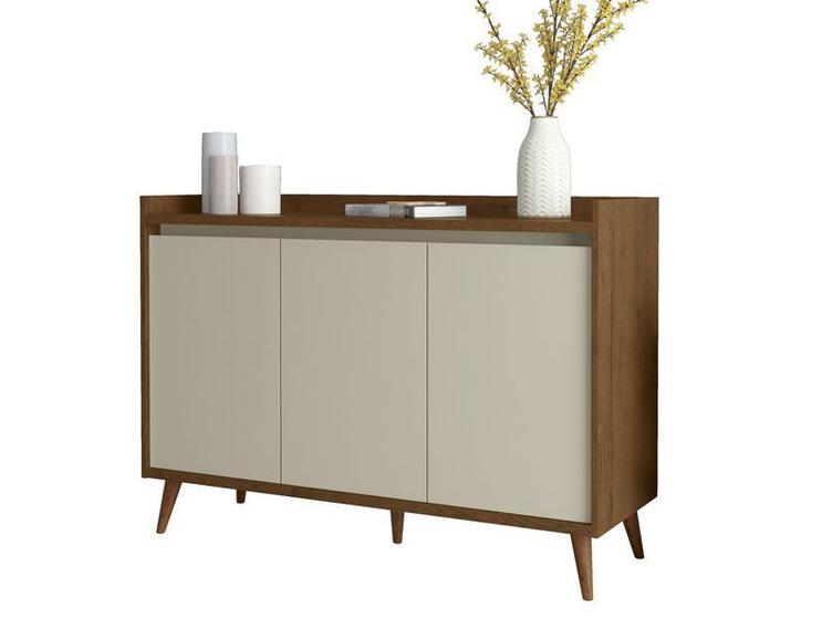 Buffet Aparador Retrô Delux 3 Portas Malbec com Off White - MoveisAqui Menor preço em Buffet Aparador Retrô Delux 3 Portas Malbec com Off White - MoveisAqui