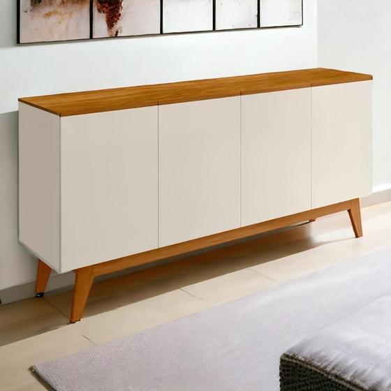 Imagem de Buffet Ares Lux 04 Portas Off White e Nature Tebarrot