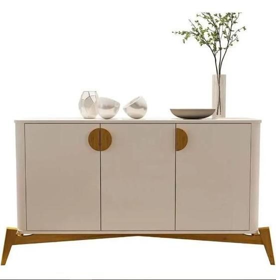 Buffet Buriti com 3 Portas e Pés de Madeira Maciça JB Bechara - Buffet