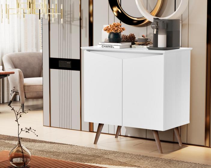 Imagem de Buffet Cantinho do Café Encanto 2 portas com pés estilo retrô palito - Branco