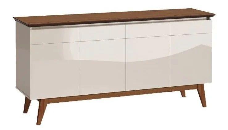 Buffet classic luxo 4p off-white/freijó - imcal Menor preço em Buffet classic luxo 4p off-white/freijó - imcal