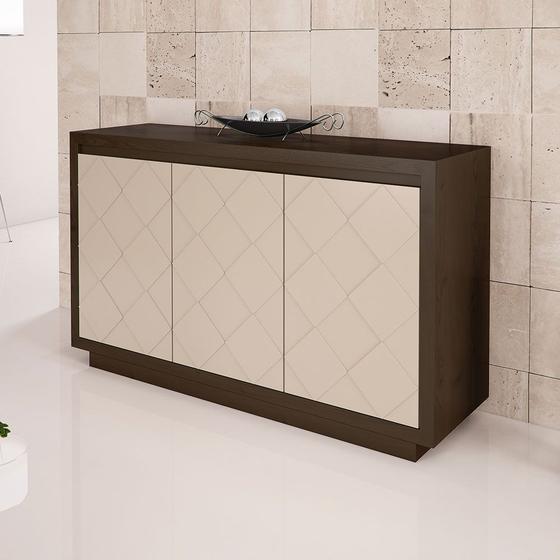Imagem de Buffet de Madeira 136 cm com 3 Portas Xadrez