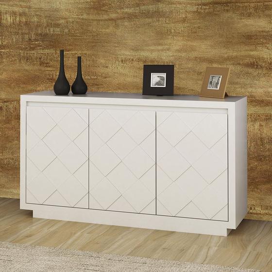 Imagem de Buffet de Madeira 136 cm com 3 Portas Xadrez