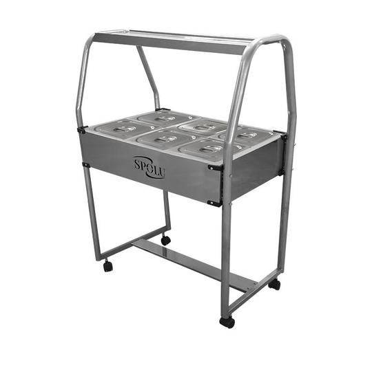 Imagem de Buffet Térmico Carrinho Self Service Inox 6 Cubas Spolu