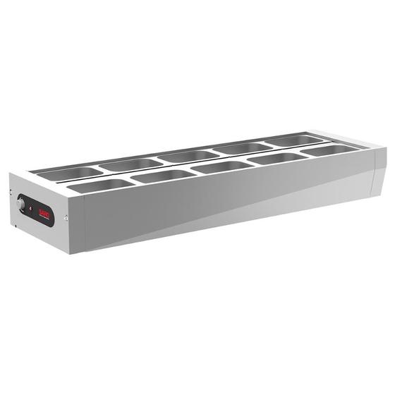 Imagem de Buffet Térmico de Mesa Saro Inox 10 Cubas com Tampa 220V BFM1022