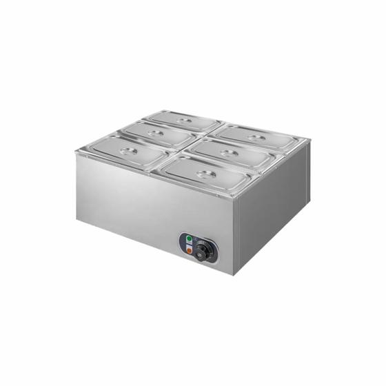 Imagem de Buffeteira retangular 6 Cubas 1/3 Aço Inox Zepper ZPBF06 1/3