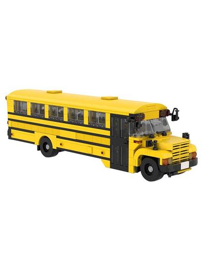 Imagem de Building Block Toy IVVTNHZ School Bus amarelo 635 unidades de 6 anos ou mais