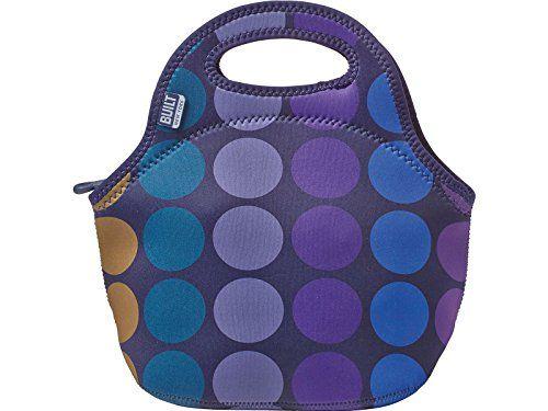 Imagem de BUILT Bolsa Térmica para Almoço Neoprene Leve, Isolada e Reutilizável, Tamanho Único, Plum Dot