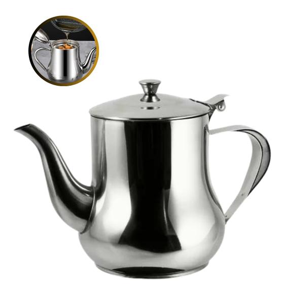 Imagem de Bule 680ml Aço Inox Com Tampa P/ Servir Café Chá Leite Suco