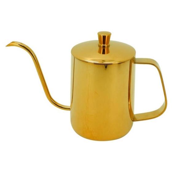 Imagem de Bule Bico Fino em Aço Inox 600 ml Gold Mimo Style