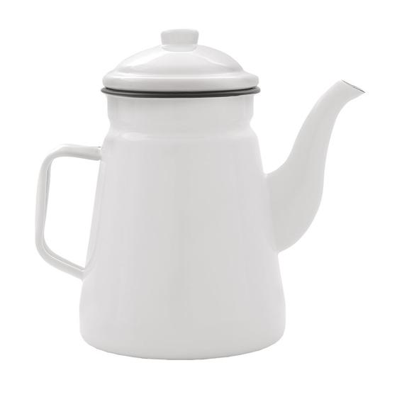 Imagem de Bule Café Chá Retrô Ferro Esmaltado 1L Mimo Style Branco