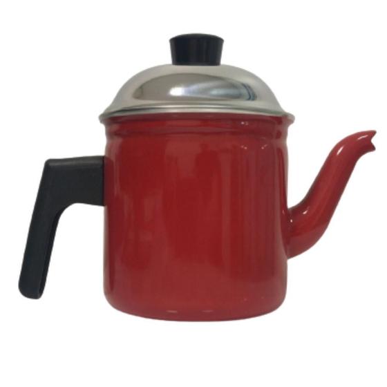 Imagem de Bule Café Leite Chá 700Ml Verm. Indução Cooktop Elétrico Gás