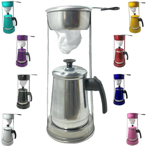 Bule Com Mancebo Coador De Café colorido Retro em Alumínio Mariquinha Cafeteira Menor preço em Bule Com Mancebo Coador De Café colorido Retro em Alumínio Mariquinha Cafeteira