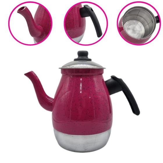 Imagem de Bule de Café em Alumínio N8 1,5 L Rosa Pink Aluminio Amj