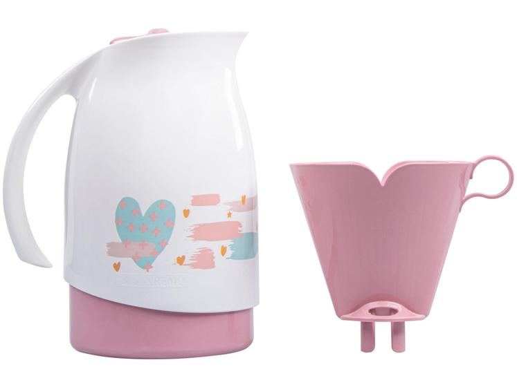 Imagem de Bule de Café Termic Branco e Rosa 700ml - Sanremo