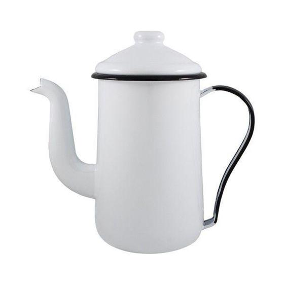 Imagem de Bule de Café Tradicional Esmaltado Branco 1500 ml - Ewel