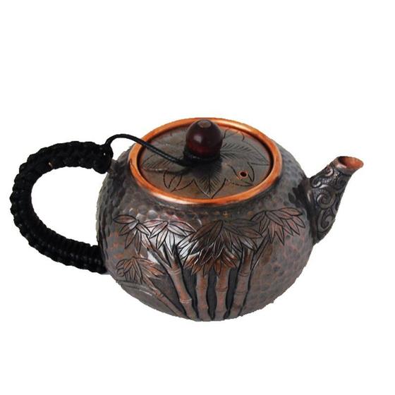 Imagem de Bule de Chá de Cobre Puro - Estilo Retro Chinês Artesanal
