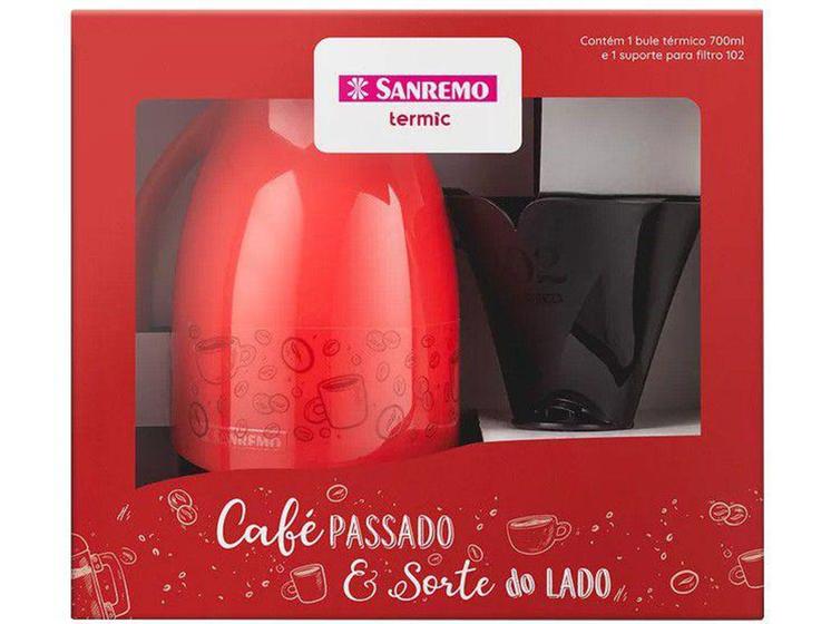 Imagem de Bule de Chá e Café Térmico Vermelho - com Filtro de Café 700ml Sanremo Cuidar