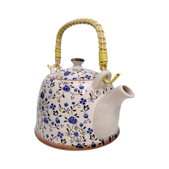 Imagem de Bule de Porcelana Com Infusor Inox Chaleira Chá 850ml