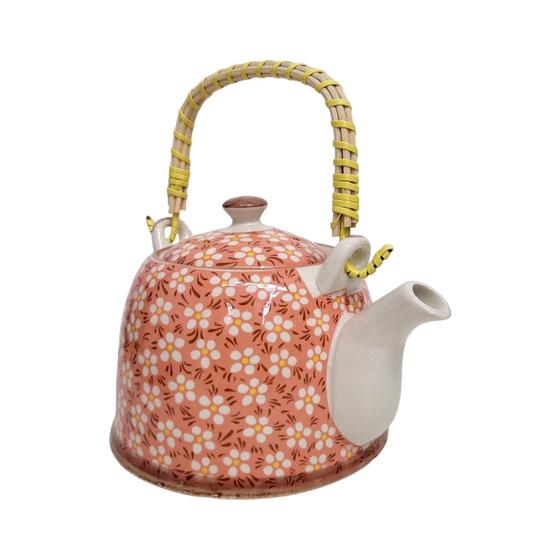 Imagem de Bule de Porcelana Com Infusor Inox Chaleira Chá 850ml