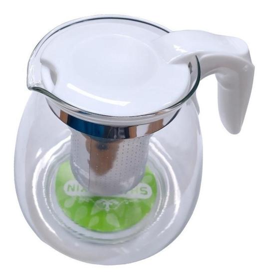 Imagem de Bule De Vidro Com Filtro Inox Para Chá - Chaleira 1100Ml