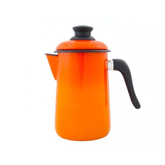 Imagem de Bule para Café 14 Esmaltado Laranja degradê - 1500 ml - Ewel