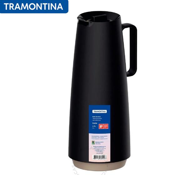 Imagem de Bule Térmico Exata Em Polipropileno Preto Com Ampola De Vidro 1,0 L