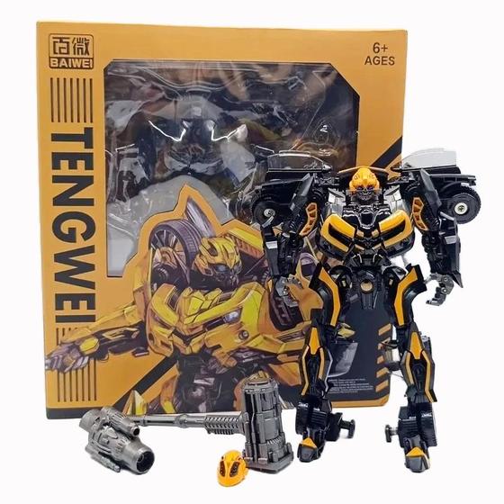 Imagem de Bumblebee Black Transformers Action Figure Boneco Vira Robo