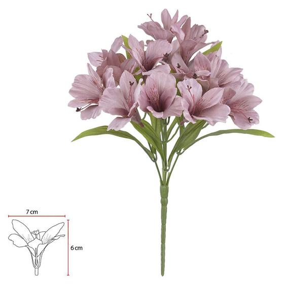 BUQUE ASTROMELIA CETIM X15 (ROSA ANTIGO) 34cm - Flor Arte - Flor e Planta  Artificial - Magazine Luiza