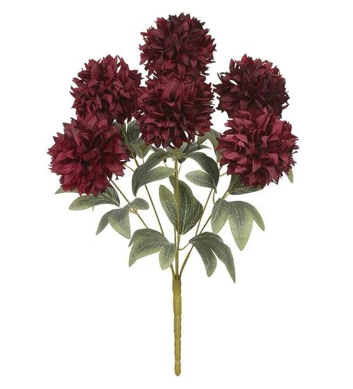 Imagem de BUQUE DE FLORES CRISANTEMO X7 MARSALA 42cm