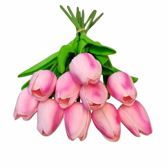 Imagem de Buque De Tulipas MESC PINK Real Ao Toque Com 10 Unidades