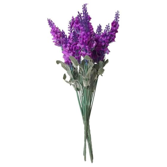 Imagem de Buquê Flor De Lavanda Artificial 4 Hastes P/ Decoração 35cm