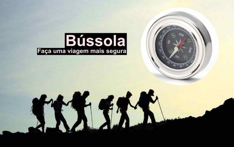 Imagem de Bússola Analógica para Camping Trilha Sobrevivência 7,5cm