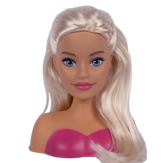 Imagem de Busto Barbie rosa pequeno Penteados Com Acessórios Brinquedo 1296 Mattel