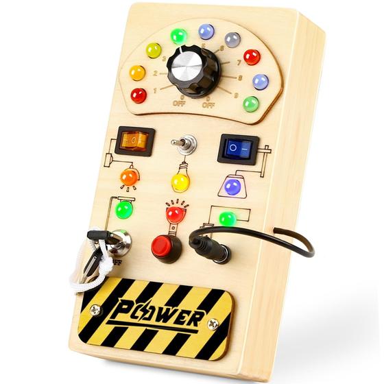 Imagem de Busy Board Infantil Montessori Joyreal com Interruptor de Luz LED