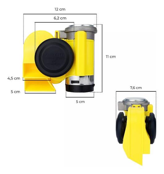 Imagem de Buzina A Ar 12v Carro Moto Caminhão Leve Prática Compacta