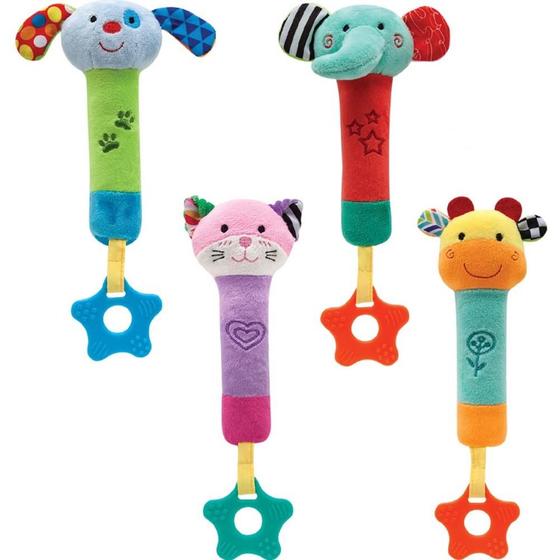 Imagem de Buzininha com Mordedor para Bebê Happy Zoo Buba Brinquedo Sonoro Sortido