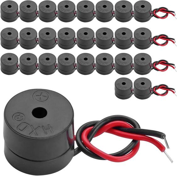 Imagem de Buzzer Eletrônico Ativo 12V DC 85dB - Pacote com 25 Unidades