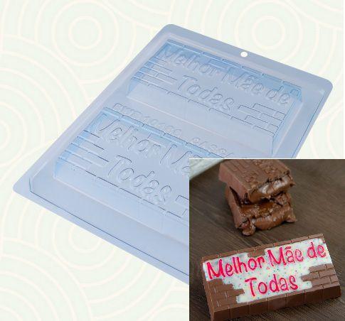 Imagem de BWB Forma para chocolate TABLETE MELHOR MÃE DE TODAS cod 10186 (3 Partes "01 silicone")