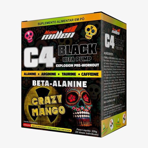 Imagem de C4 BLACK EXPLOSION CRAZY MANGO DP COM 12 SACHÊS DE 10g NEW MILLEN